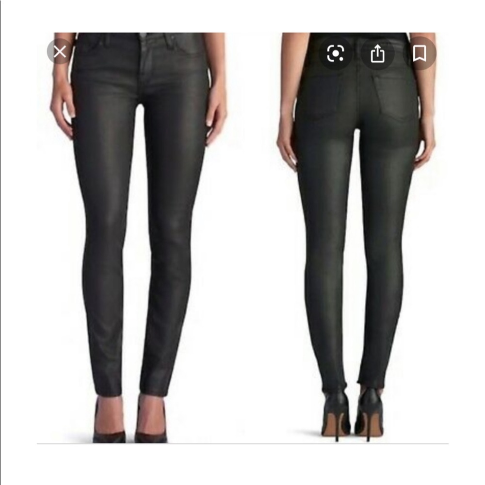 Rock & Republic faux leather black coated Jeans 0
